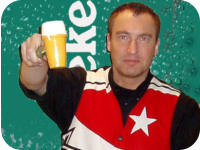 veilingmeester voor Heineken bier